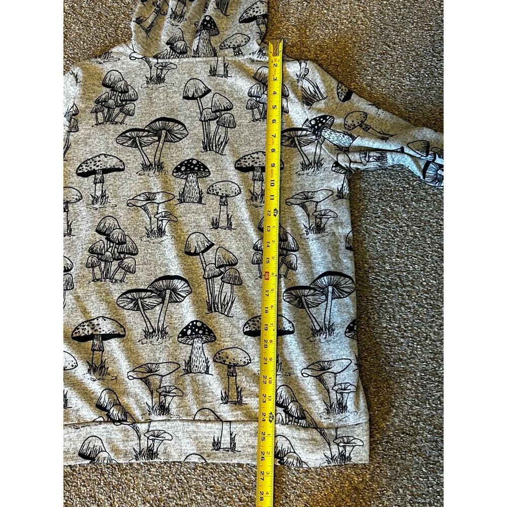 L.A. Soul Women's Gray Mushroom Print Pullover Hoodie w/ Pockets Size L - Picture 7 of 7